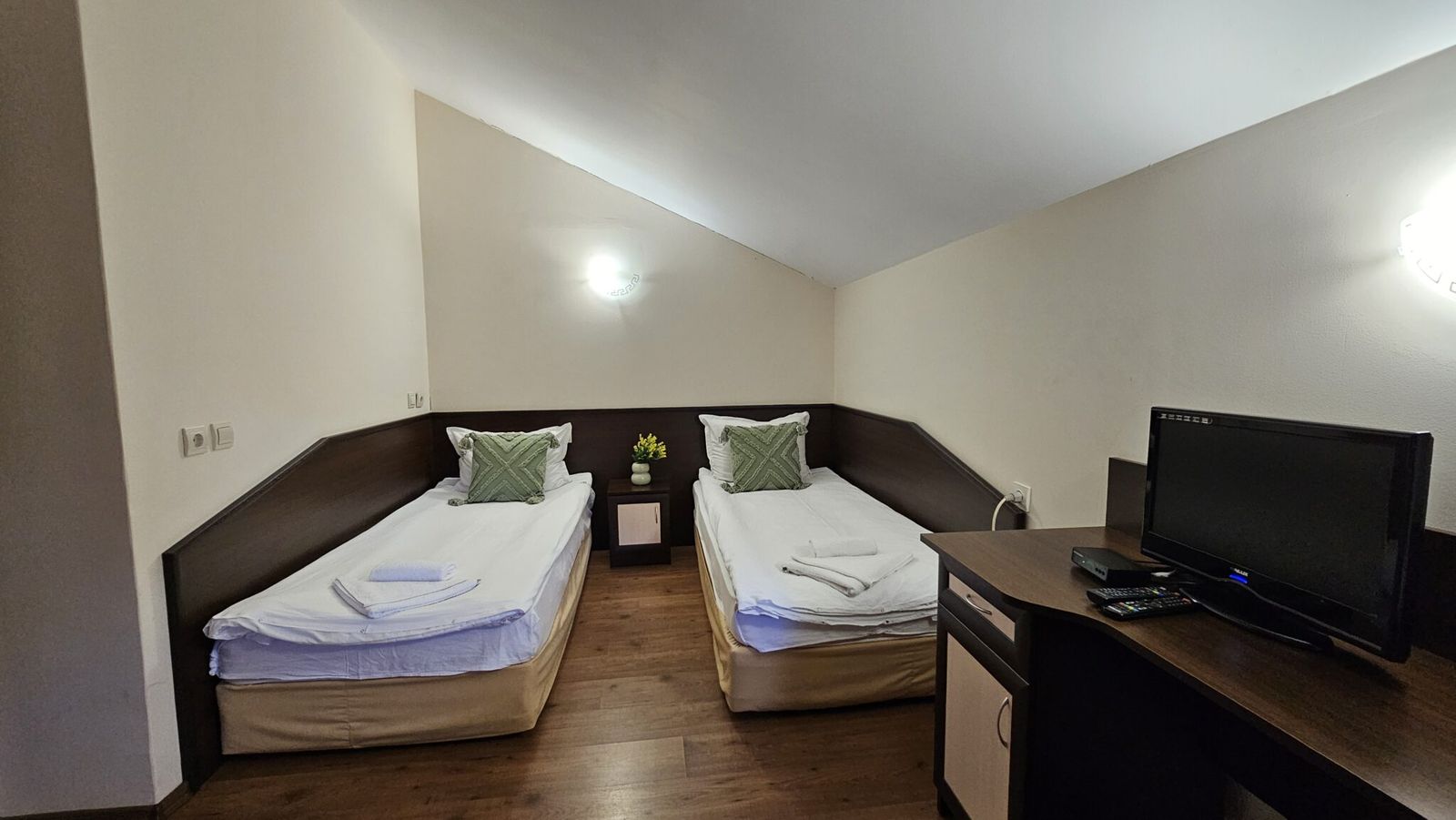 A triple room with a double and a single bed