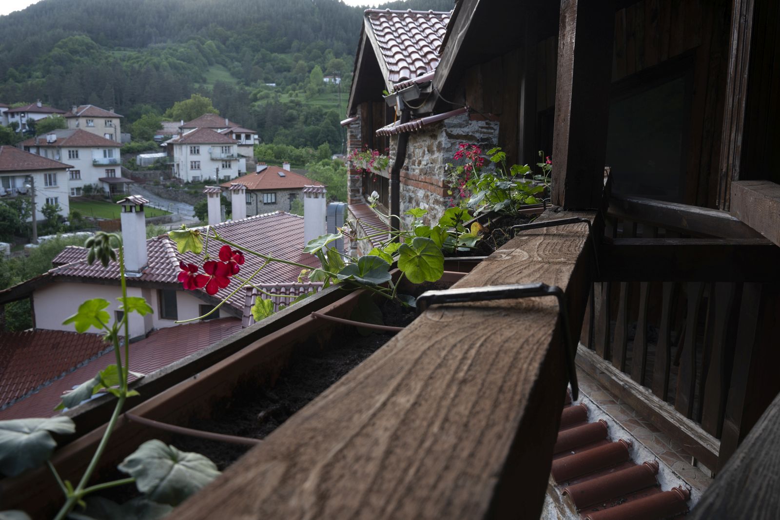 The village of Arda, scattered across the slope